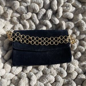 90’s Vintage Adrienne Vittadini Elegant Black Suede Purse